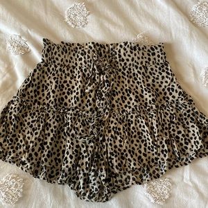 Vanilla Star Leopard Print Shorts with Waist Tie